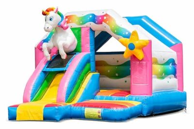 Middelgroot unicorn springkussen huren