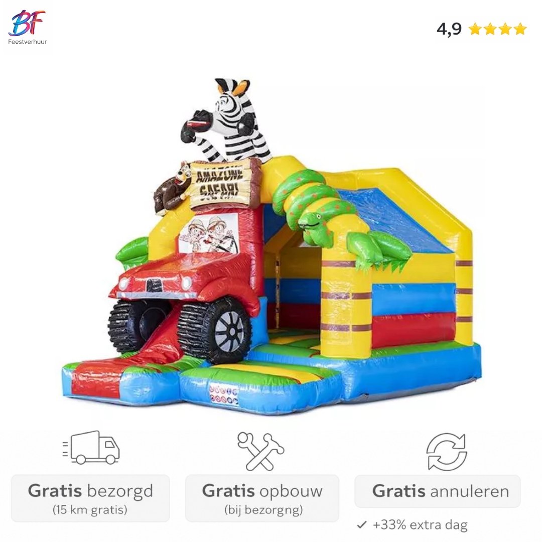 Springkussen met glijbaan huren Rotterdam-Zevenkamp