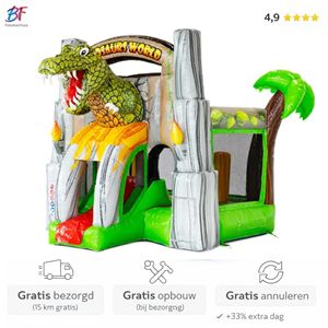 Dino springkussen met glijbaan huren in Nieuwerkerk a/d IJssel en omstreken