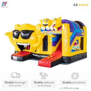 Emoji springkussen huren | Regio Gouda & Capelle a/d IJssel Emoji springkussen met glijbaan huren in Nieuwerkerk a/d IJssel en omstreken