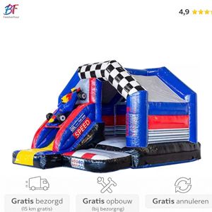 Formule 1 springkussen met glijbaan huren in Nieuwerkerk a/d IJssel en omstreken