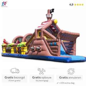Mega grote stormbaan van 18 meter huren in Zuid-Holland. Ideaal voor evenementen en volledig All-In geleverd inclusief opbouw.