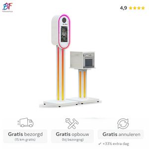 Deze industriële fotobooth met stoer design is perfect voor moderne feesten en bedrijfs evenementen. Volledig All-In geleverd in Zuid-Holland.