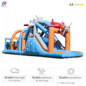 Unieke vliegtuig stormbaan van 17 meter huren in Zuid-Holland. Perfect voor evenementen en volledig All-In geleverd inclusief opbouw.