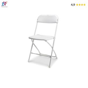 Witte klapstoelen huren in Zuid-Holland. Ideaal voor feesten en evenementen, netjes en direct inzetbaar.