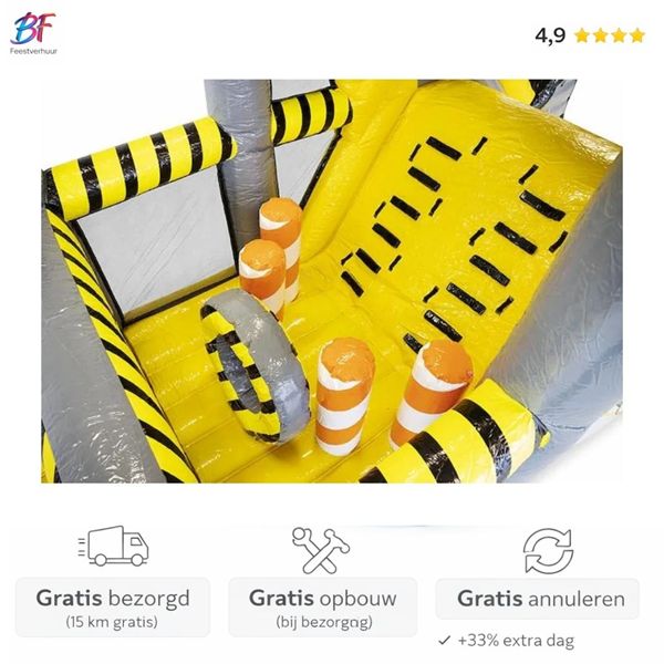 Je ziet hier de binnenzijde van heavy duty stormbaan 10M om te huren