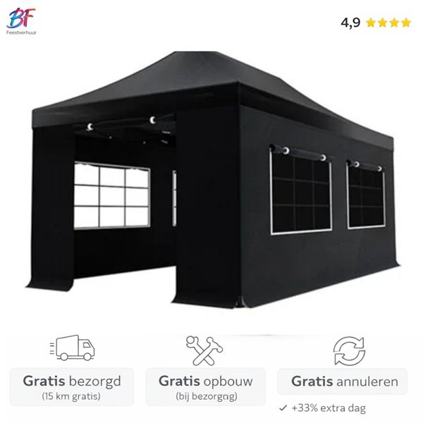 Easy up tent 6x3 huren Zuid-Holland Rotterdam Gouda Ruime 6x3 easy up tent huren in Zuid-Holland. Ideaal voor feesten en volledig All-In geleverd inclusief opbouw.