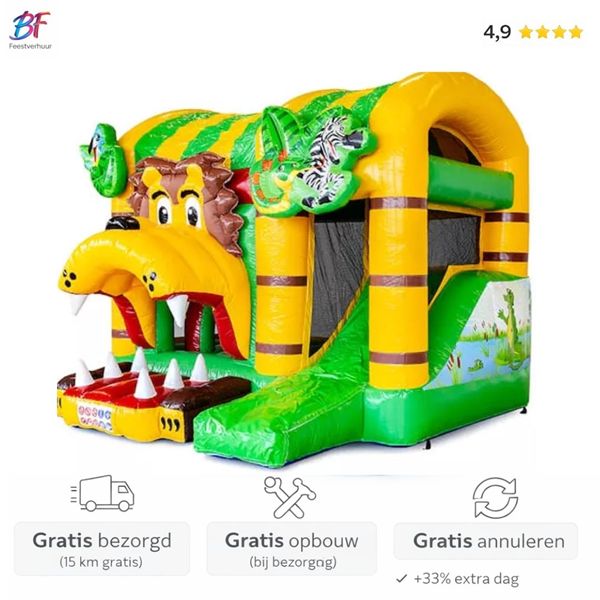 Groot leeuwen jungle springkussen huren in Nieuwerkerk a/d IJssel en omstreken Leeuwen jungle springkussen groot huren | Regio Gouda & Rotterdam