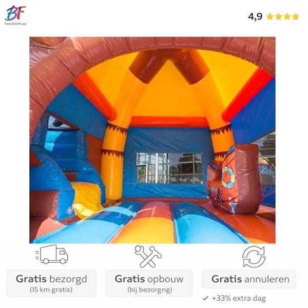 Multifun piraat springkussen huren | Regio Rotterdam & Waddinxveen Multifun piraat springkussen met glijbaan huren in Nieuwerkerk a/d IJssel en omstreken