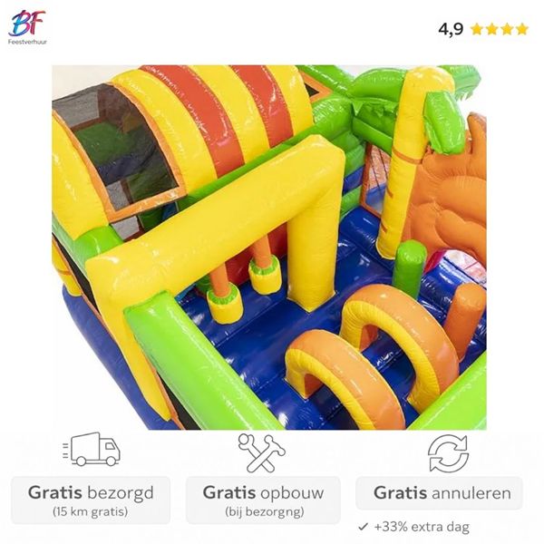 Multiplay leeuw springkussen huren | Regio Gouda & Rotterdam Multiplay leeuw springkussen met glijbaan huren in Nieuwerkerk a/d IJssel en omstreken
